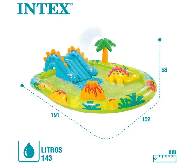 Chuveiro e Slide Dinosaur Play Center INTEX Multicor