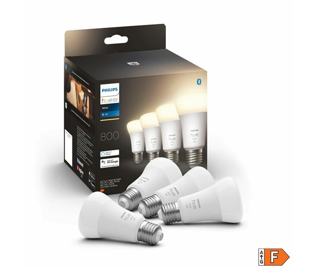 Lâmpada Inteligente Pack de 4 E27 Branco