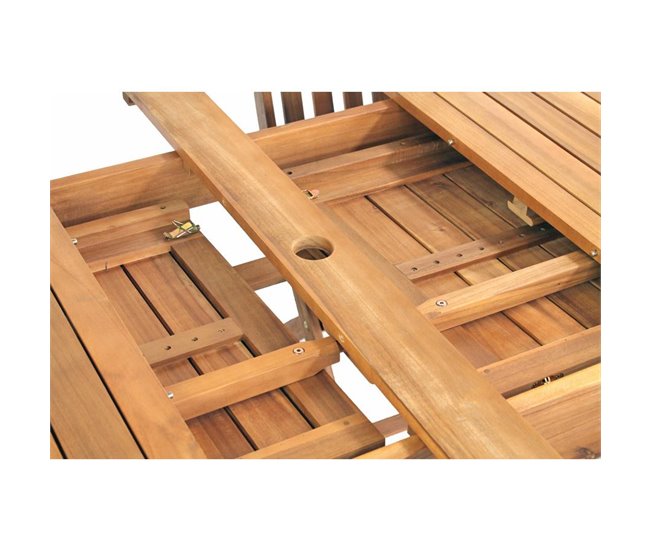 Mesa extensível de jardim de madeira Brian Madeira