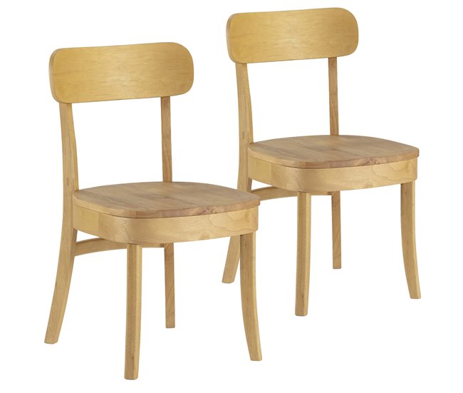 Pack de 2 cadeiras Nala cor preto, madeira maciça Carvalho