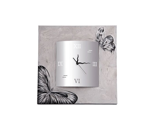  Relógio quadrado com borboletas GR242213174