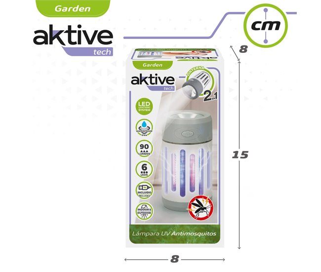 Lâmpada mata-mosquitos UV com lanterna LED Aktive Bege