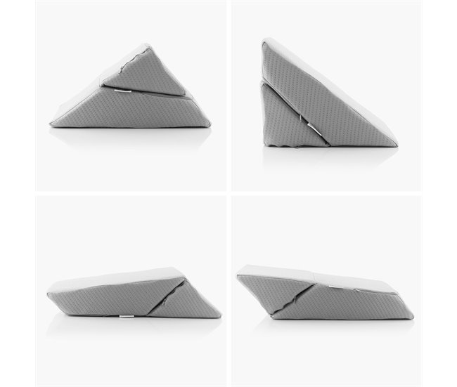 Almofada Triangular Multiposição de Cunha Dupla Cinza