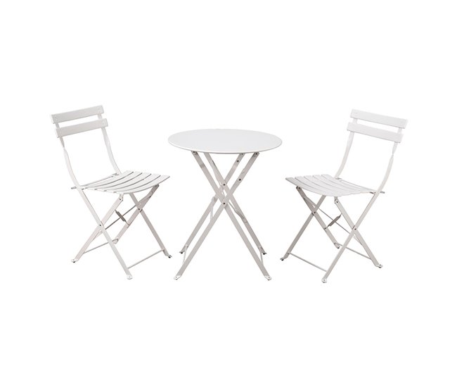 Conjunto de mesa e cadeiras de jardim dobráveis Teresa Branco