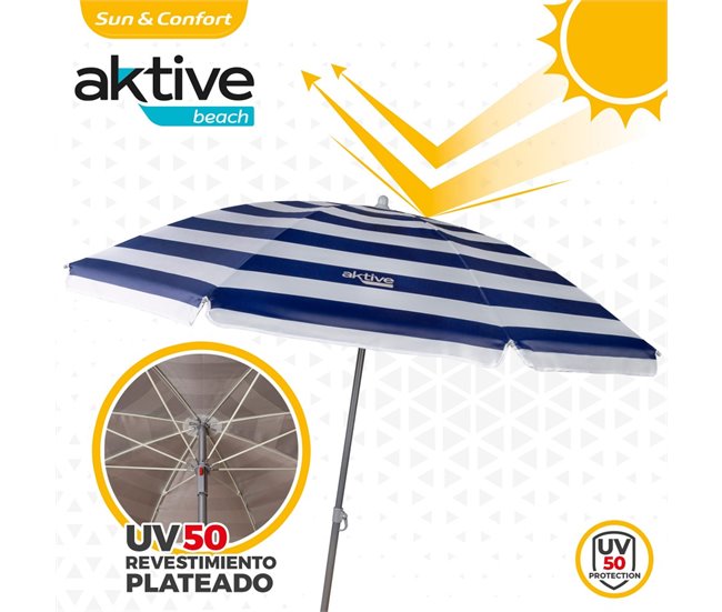 Guarda-sol com proteção UV50 Praia Aktive Azul Marino