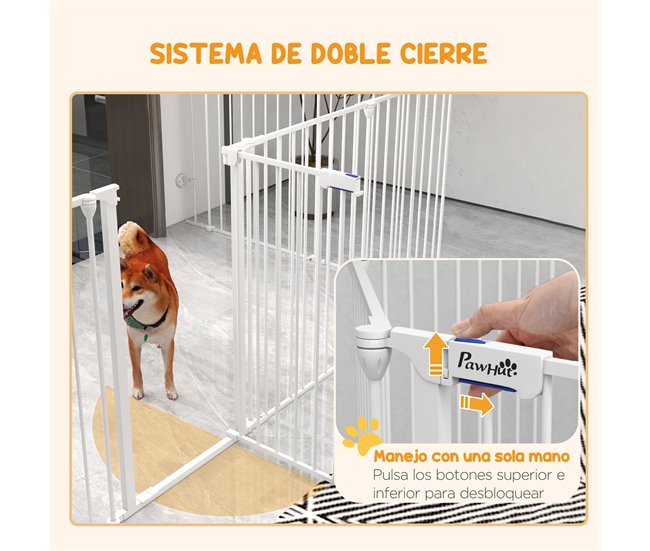 Parque para Animais de Estimação PawHut D06-188V00WT Branco