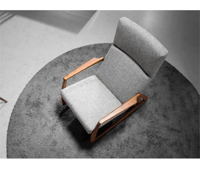 Cadeira de baloiço em tecido cinzento Cinza