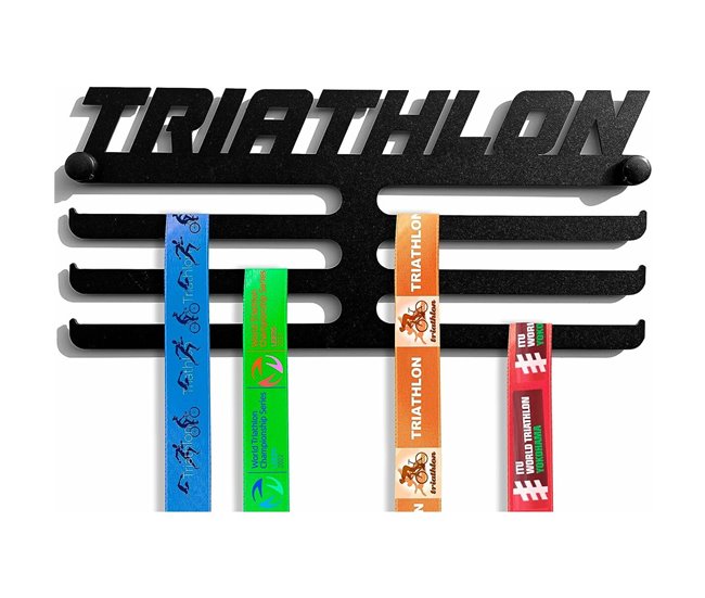 Porta-medalhas Triathlon Preto