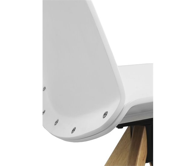 Cadeira giratória de madeira lacada, Pacote 2 unidades Branco