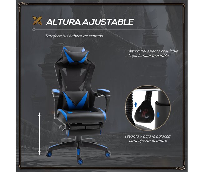 Cadeira de gaming Vinsetto 921-280GN Azul