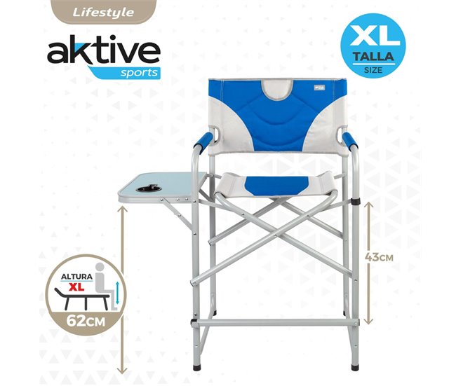 Cadeira do diretor dobrável em altura XL Aktive Azul