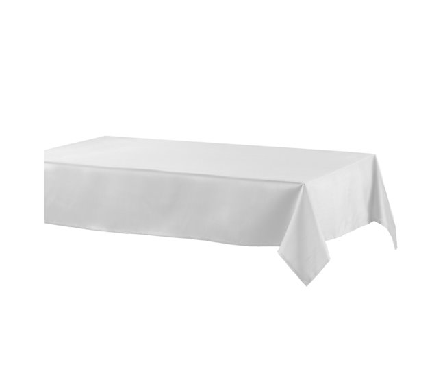  Acomoda Textil - Toalha de mesa de borracha nervurada resistente a manchas. Branco/cinza