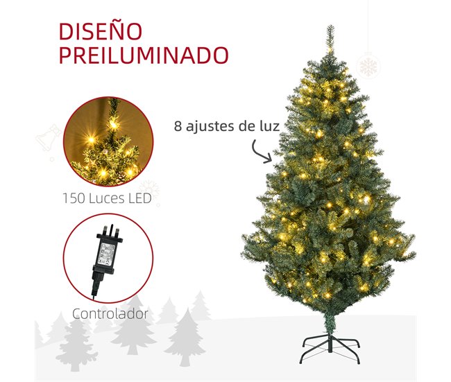 Árvore de Natal HOMCOM 830-771V91GN Verde