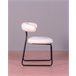 Cadeira de design em bouclé e pernas em aço lacado - Oxford Branco