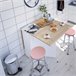 Mesa de cozinha ETNA. Extensível. Quadro de partículas. 77x31/55/140cm. branco-natural Branco/ Madeira