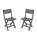  Conjunto de 2 cadeiras dobráveis Hoku Cinza Escuro
