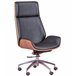 Cadeira de escritório em nogueira e em couro italiano - Nordic H Preto