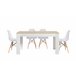 Mesa de jantar ou cozinha branca/cambria + 4 cadeiras cinza estilo nórdico 138x80 GR242213112