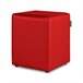 Pufe cubo em couro sintético para exterior ou interior HAPPERS Vermelho
