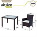 Conjunto de mobiliário de terraço cadeiras e mesa rattan Aktive Preto