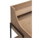 Mesa escrivaninha de madeira de freixo com gaveta e base de metal Natural