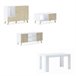  Conjunto de móveis para sala de estar - Aparador, mesa de centro e suporte para TV - Modelo Wind 200 GR242213112