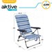Cadeira de praia baixa dobrável 5 posições Aktive 46,5x50x85 cm Azul