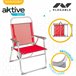 Cadeira dobrável fixa de alumínio Aktive Beach - vermelha Vermelho