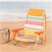 Aktive Cadeira de praia Low dobrável e reclinável 4 posições c/bolso, almofada e alça Multicor