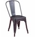 Cadeira metálica em aço estilo industrial - Bistro Preto
