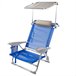 Cadeira de praia c/guarda-sol, almofada e bolso Aktive Azul