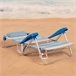 Aktive Cadeira de praia dobrável e reclinável 7 posições listras azuis c/almofada e alças Azul