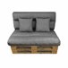  Acomoda Textil - Almofadas de sofá em paletes com capa amovível. 120x50 Cinza Escuro