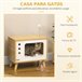 Casa para Gatos PawHut D30-595V00AK Madeira