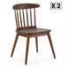  Conjunto de 2 cadeiras de jantar em madeira Ben Nogal