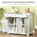 Aparador de Cozinha HOMCOM 835-511WT 101 Branco