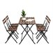 Conjunto de mesa de jardim e 4 cadeiras Bistrot Castanho