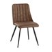 Conjunto de 2 cadeiras estofadas com efeito de couro e pernas de metal Castanho