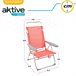 Cadeira baixa reclinável em alumínio coral Aktive Laranja