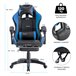 Cadeira gamer ergonômica com encosto reclinável Azul/ Preto