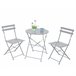 Conjunto de mesa dobrável e cadeiras de jardim Dalia em aço Cinza