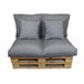  Acomoda Textil - Almofadas para sofá de 2 lugares em paletes 120x50 Cinza Escuro