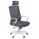 Cadeira de secretária ergonómica em mesh e apoio de cabeça - Mesh Branco/ Preto