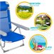 Cadeira de praia alta multiposições azul Aktive Azul