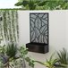 Biombo com Floreira Metal Outsunny, varanda e jardim - jardinagem Preto