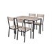Conjunto Mesa Fija y 4 sillas de cocina CAFFE Madera