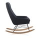 Cadeira de balanço estofada em madeira de faia e pernas de metal Preto