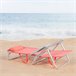 Aktive Cadeira de praia dobrável e reclinável 7 posições coral com almofada e alças Laranja