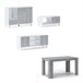  Conjunto de móveis para sala de estar - Aparador, mesa de centro e suporte para TV - Modelo Wind 200 Branco/cinza