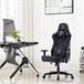 Cadeira Gaming ajustável e reclinável com LEDs integrados para escritório e casa Preto